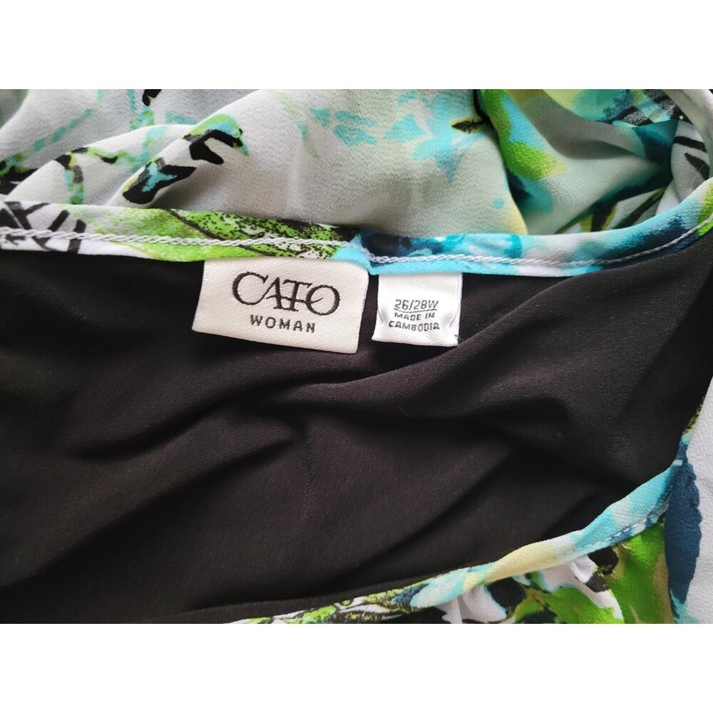 Cato Womens Top 26W 28W Plus Batwing Sleeve Pullover Blue Floral FLO205E - Picture 9 of 10